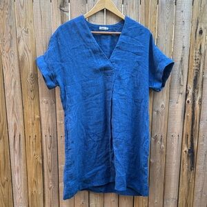 Faherty sanibel Deep Blue Linen dress